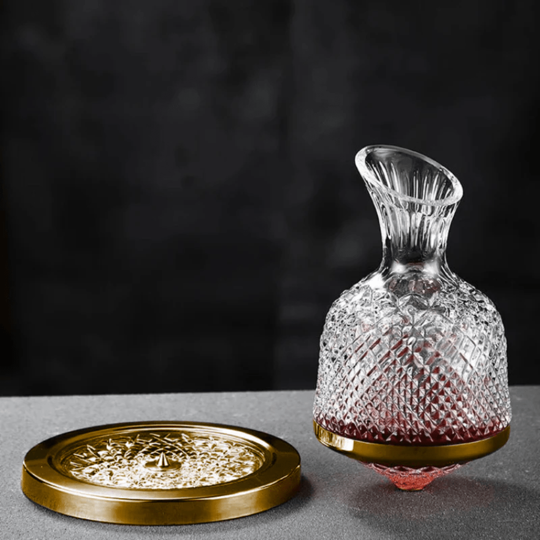 Carafe à Vin Rotative en Cristal