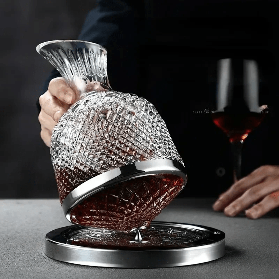 Carafe à Vin Rotative en Cristal