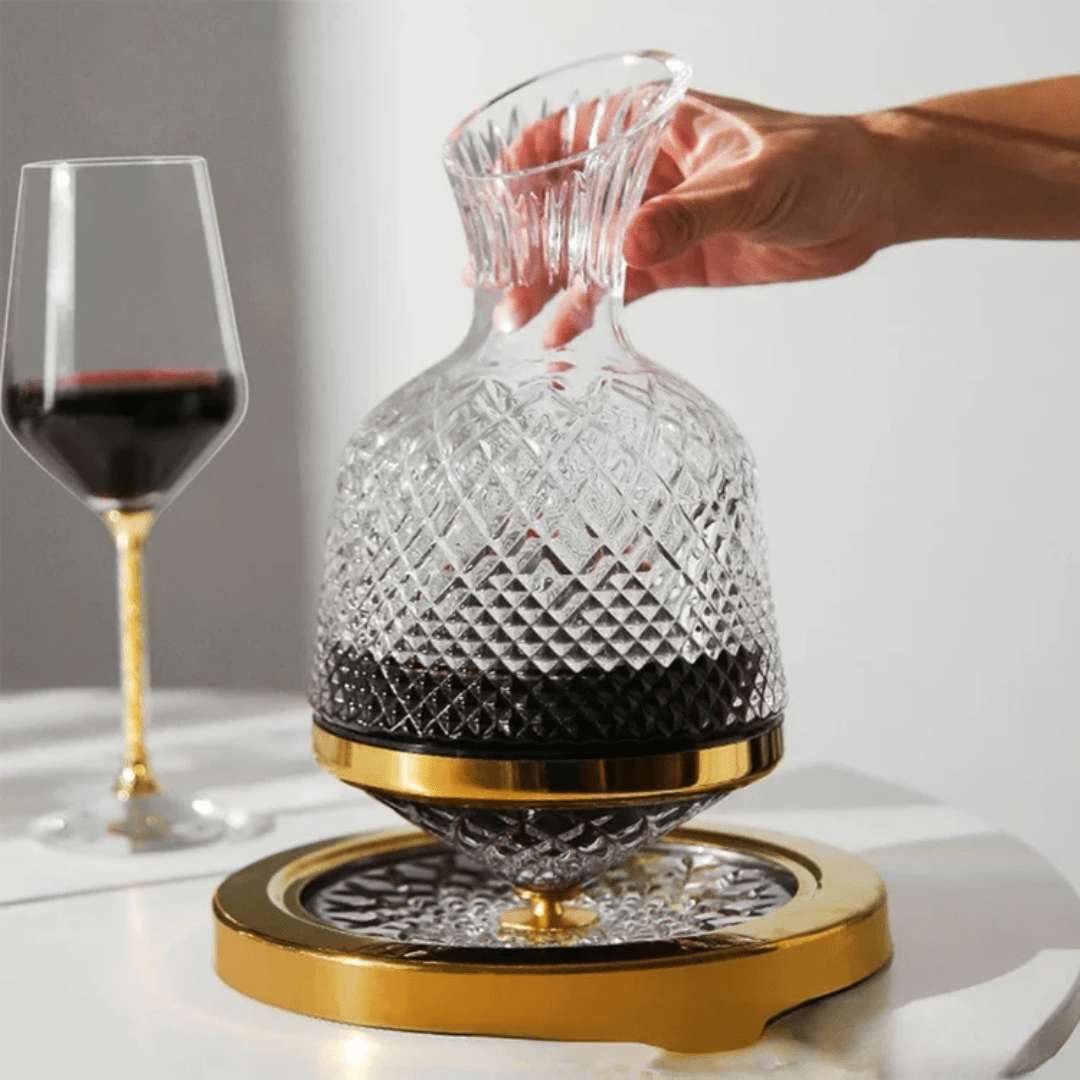 Carafe à Vin Rotative en Cristal