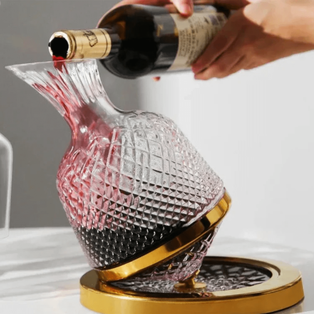 Carafe à Vin Rotative en Cristal